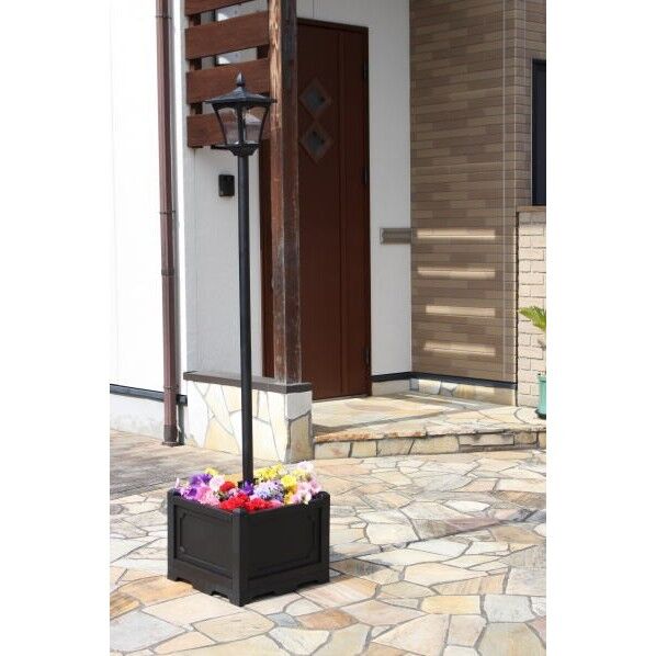 四角いプランター付きソーラーライト 1灯 TAN-793-1 1台