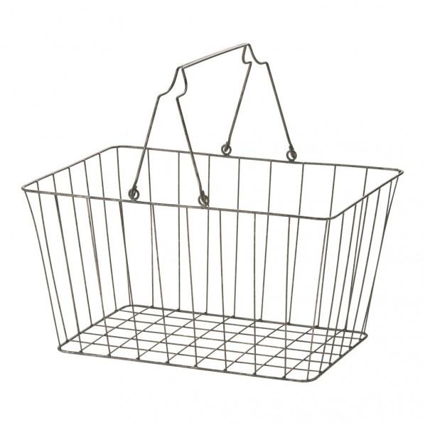 アンティーク ワイヤー店内カゴ ATV7801 1個