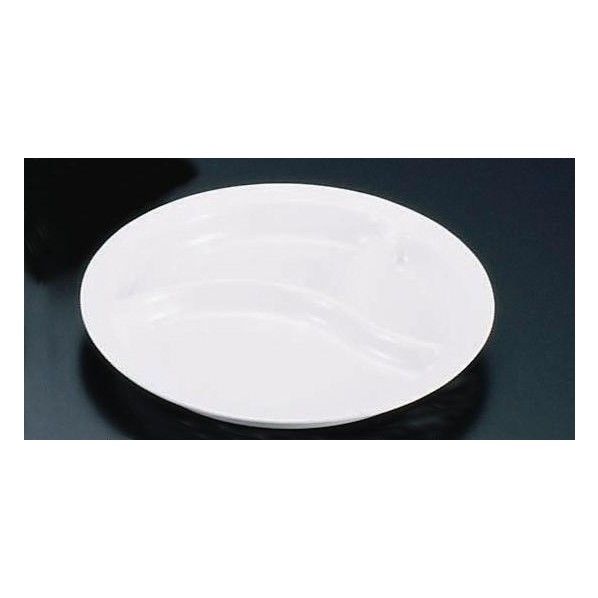 メラミン 丸ランチ皿(新型) No56 白 3ツ切 RLV221B 1個