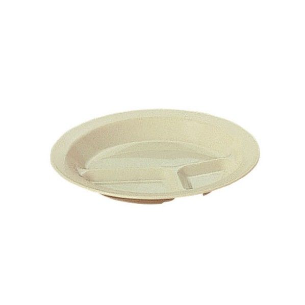 PP食器 丸ランチ皿(クリーム)3ッ切 RLV91 1個