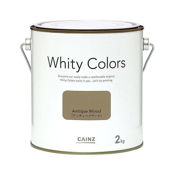 ホワイティーカラーズ 水性塗料 室内用 アンティークウッド 2kg 1個