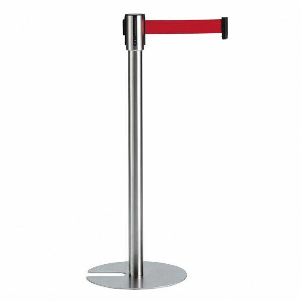 ベルトパーテーションスタンドUN ステン ベルト赤 φ350×H906mm SU-661-800-2 1個