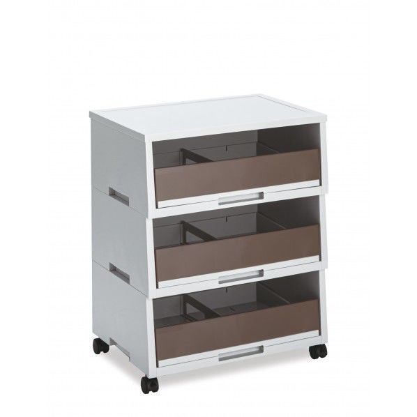 ペーパー分類ボックス 3段 ブラウン W562×D383×H700mm DS-187-503-4 1個