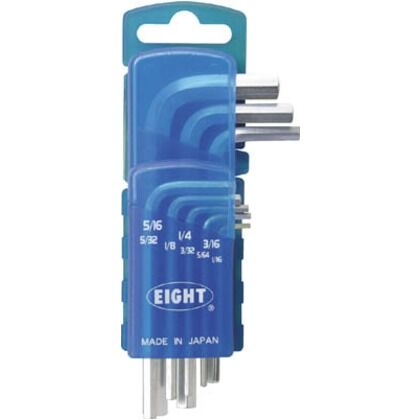 六角棒スパナ標準寸法ドアホルダー8本セット1/16~5/16