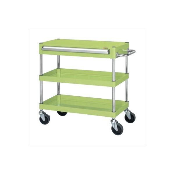 ニューパールワゴン PKRタイプ 中量サイレント 上段引出し付 サカエグリーン W750×D500×H740mm PKR-1RAMSE 1台