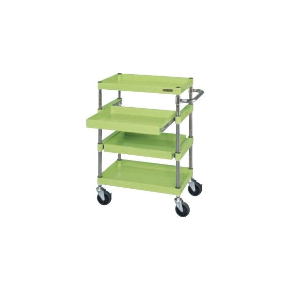 ニューパールワゴン 中量サイレント スライド棚2段付