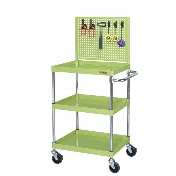 ニューパールワゴン 上部パンチングパネル付 サカエグリーン W750×D500×H880mm PKR-203SEJP 1台