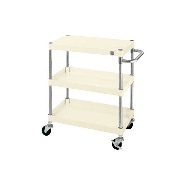 ニューパールワゴン 軽量タイプ ゴム車 アイボリー 600×400×740 PMR-103MI 1台