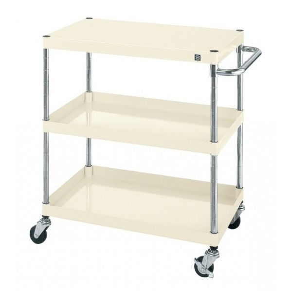 ニューパールワゴン 軽量 PKRタイプ ゴム車 アイボリー 750×500×740 PKR-203MI 1台