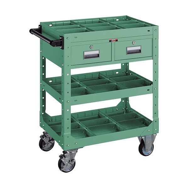 ツールワゴン(仕切板・2列引出し付)