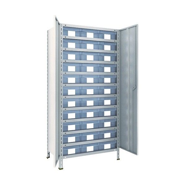 軽量ボルト式棚 両開扉・引き出し付