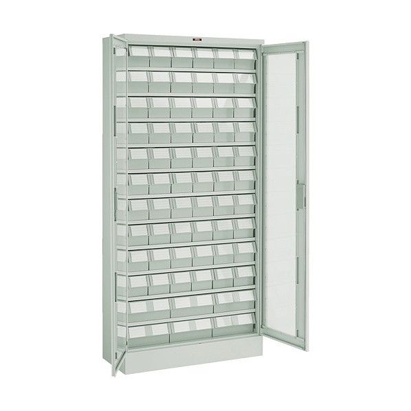 バンラックケースM型両開き扉引出小X60大X6個ネオグレ