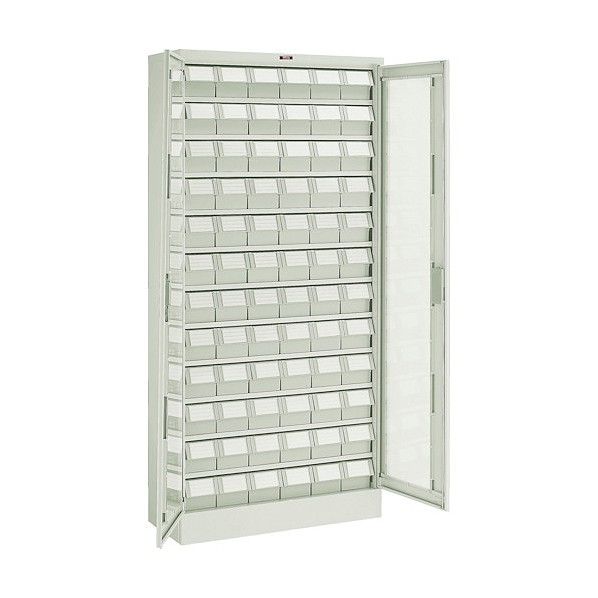 バンラックケースL型両開き扉NG引出小X72個ネオグレ