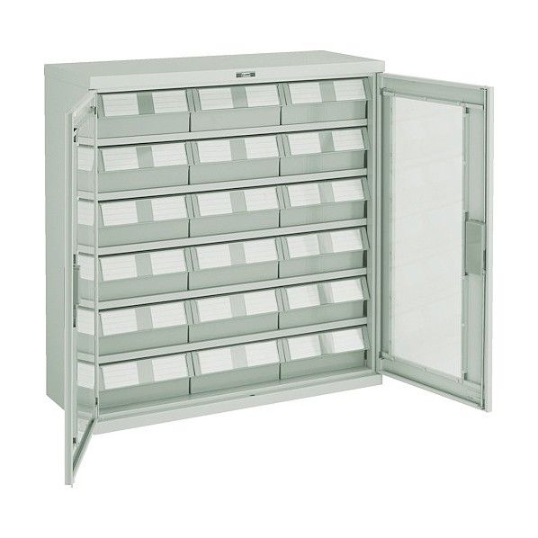 バンラックケースＭ型両開き扉ＮＧ引出大Ｘ１８個ネオグレ
