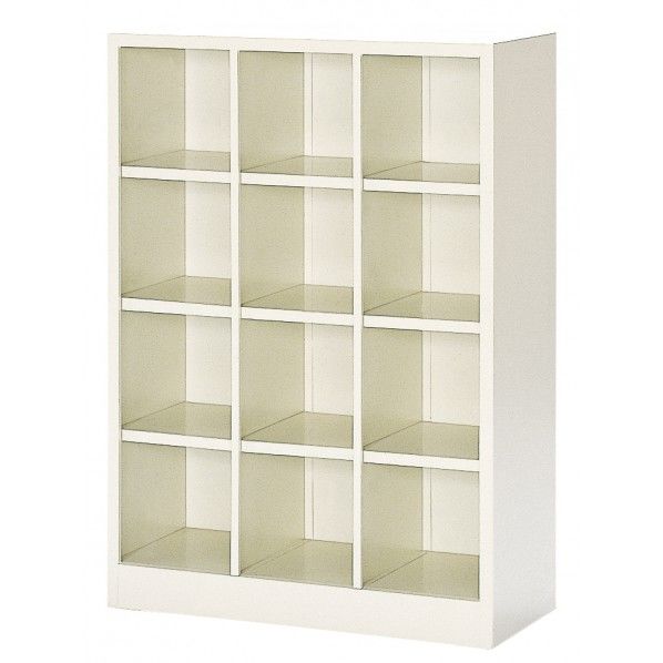 シューズボックス 3列4段 12人用 オープンタイプ セミホワイト 1055mm BS-12NH3L 1台