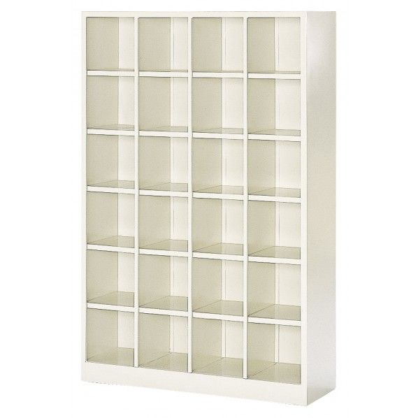 シューズボックス 4列6段 24人用 オープンタイプ セミホワイト 1535mm BS-24NH4L 1台