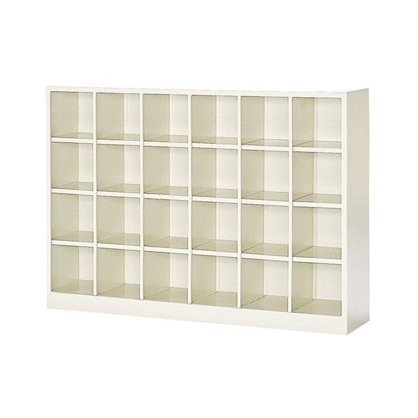 シューズボックス 6列4段 24人用 オープンタイプ セミホワイト 1055mm BS-24NW6L 1台.