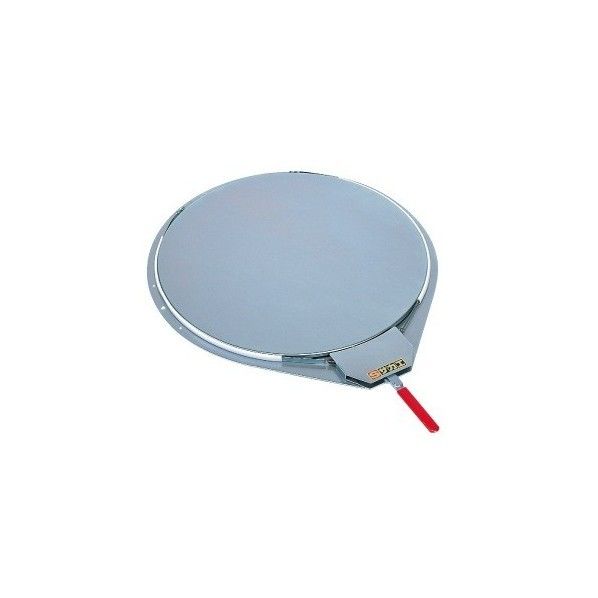 クルクル回転盤(スチールメッキ製・バンド式ハンドストッパー付) グレー 440×625×14mm KHM410 1台