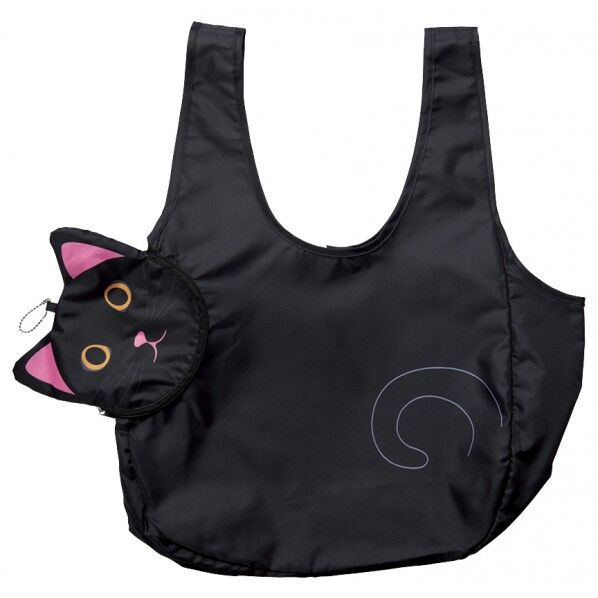 アニマルエコバッグ(キャット)クロ SF-7111 1個