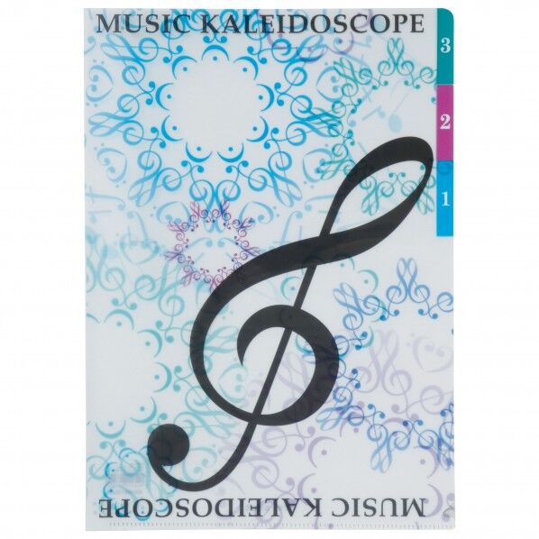 3ポケットファイル A4(カレイドスコープ)ト音記号 SCB-0851 1個