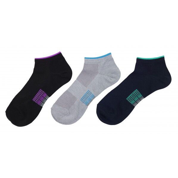 ヒヤロン 涼やかメッシュ キシリトール加工 先丸 ショート丈 3足組 カラーアソート カラーアソート 25cm ~ 27cm 281-187-26-00 1個