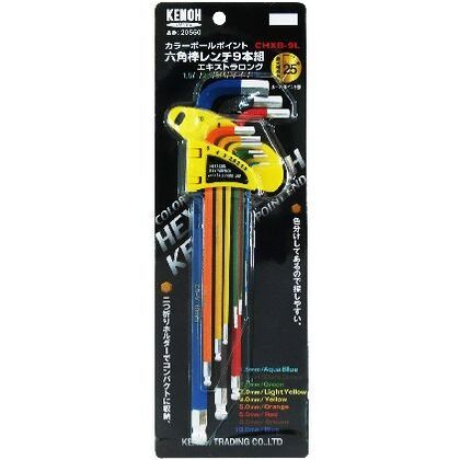カラー ボールポイント六角棒レンチセット 9本組 20550 9本