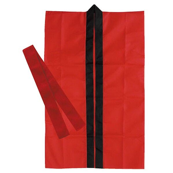 ロングハッピ不織布(ハチマキ付) 赤 J 1160 1