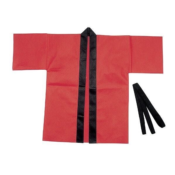 カラー不織布ハッピ子供用S赤 1295 1