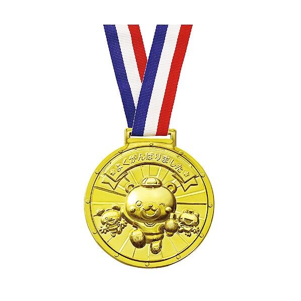 ゴールド3Dビックメダル アニマルフレンズ 本体:約φ100×厚み約14～15mm、リボンの長さ:840mm 1997 1個