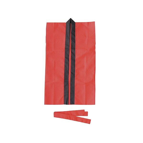 ロングハッピ不織布 C(ハチマキ付) 赤 (幼児用)400×700mm、ハチマキ:1200×45mm 3167 1個