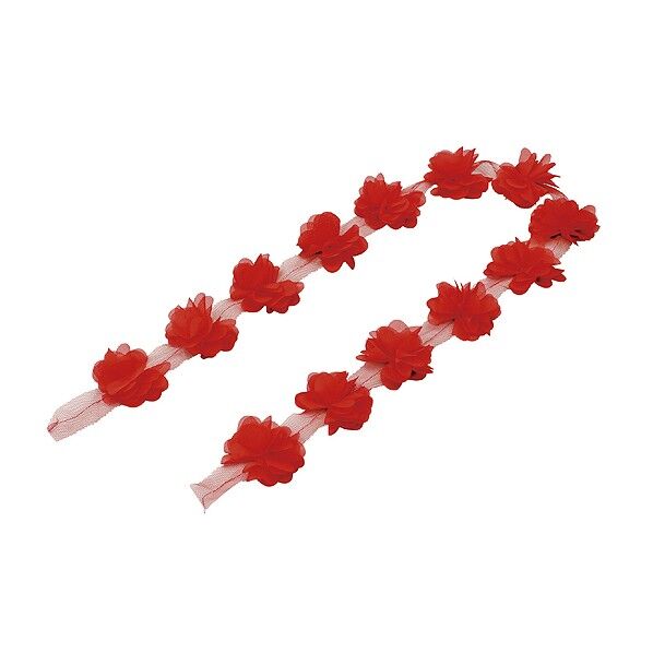切って使える花飾り 1M 赤 全長:1m、花:約60×60mm 3373 1個