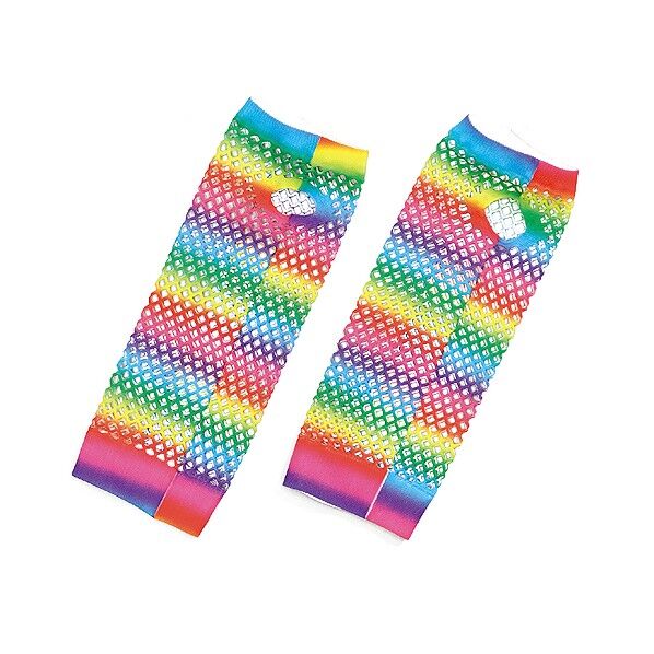 カラーメッシュグローブ レインボー 80×175mm (伸びていない状態) 4587 1個