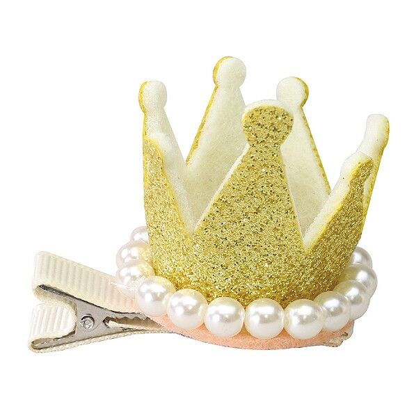 キラキラクラウン(ヘアクリップ付) 金 約φ30×40mm 4768 1個