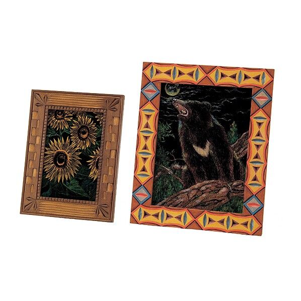 アートガラス木彫額縁セット小