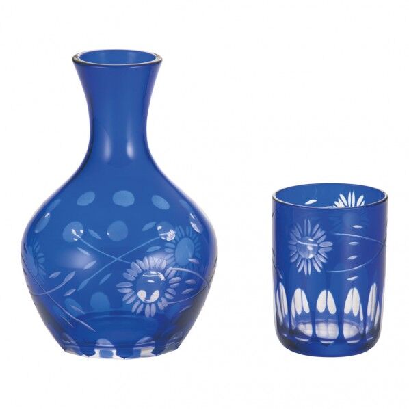 ガラス花切子水瓶 ルリ PSI11 1個