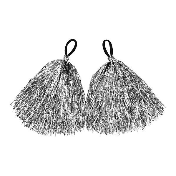 ヒラヒラハンドフリーポンポン シルバー ソフトゴム:60mm、房:約250mm 14611 1個