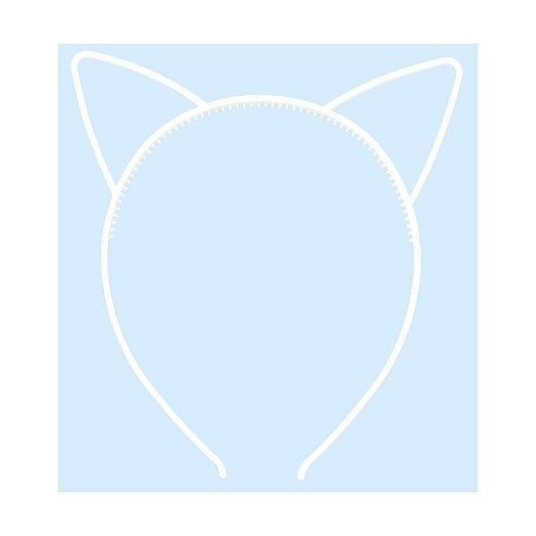 耳付きカチューシャ ホワイト 140×150mm 14621 1個