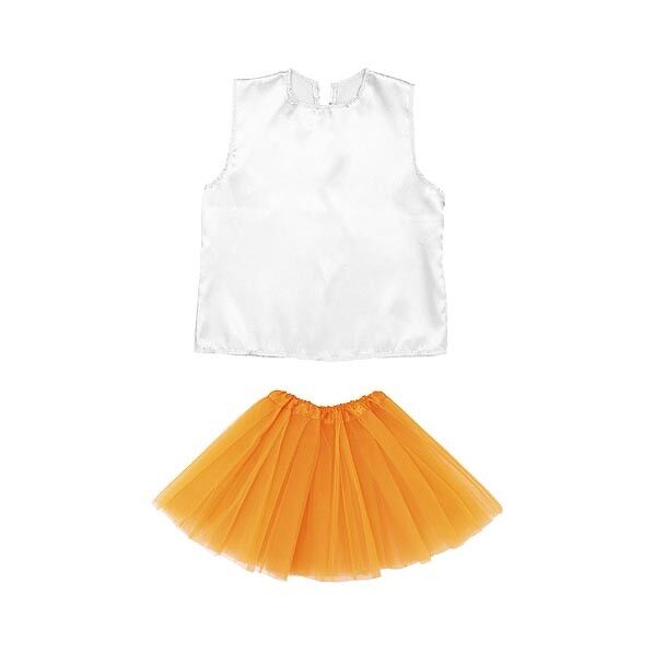 おんなのこセット オレンジ シャツ:身丈400mm、胴回り680mm スカート:身丈300mm、胴回り400~800mm 14902 1個