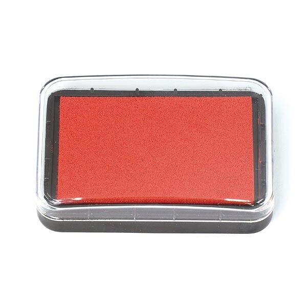 カラースタンプ台 レッド 本体 90×60×23mm■盤面の大きなスタンプ台です。 24127 1個