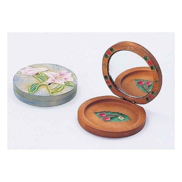 木彫コンパクトミラー