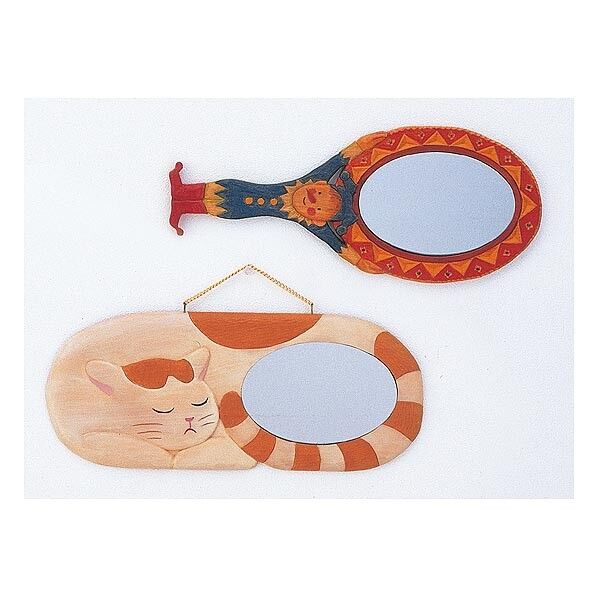 木彫鏡かざり(しな)鏡付 30580 1