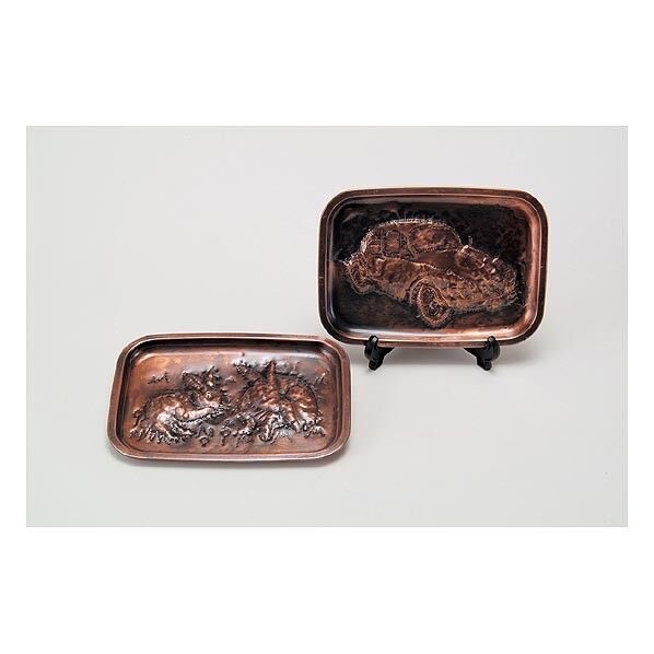 銅板トレー(タガネ、竹付)