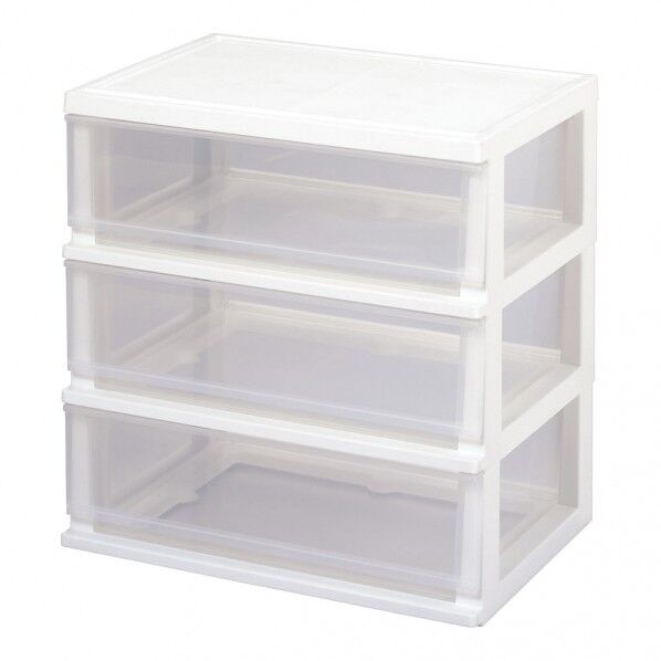 シンプルチェスト3段 ホワイト DSN0201 1個