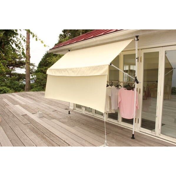 【アウトレット品】 物干し竿付･前幕付オーニング 3mタイプ ベージュ(BE) TAN-1106-30 1台