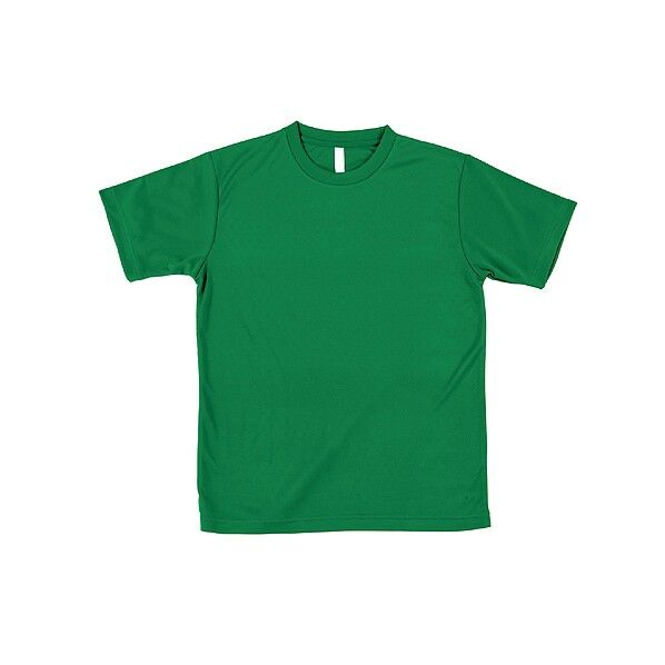 ATドライTシャツ ポリ100% グリーン 身丈69cm、身幅49.5cm、袖丈18cm 38355 1個