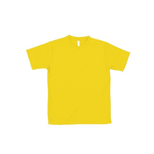 ATドライTシャツ ポリ100% イエロー 身丈70cm、身幅52cm、袖丈21.5cm 38362 1個