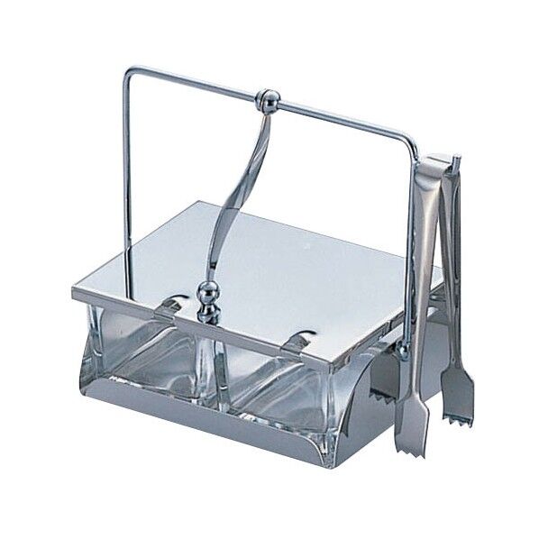 ガラス薬味入レ T-2(2ヶ仕切) PYK10 1個