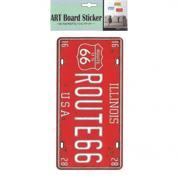 アートボードステッカ ナンバープレート レッド 385mm PPW1 1枚