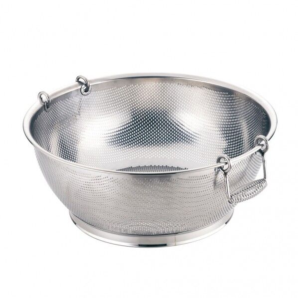 UK18-8パンチング浅型ざる 手付