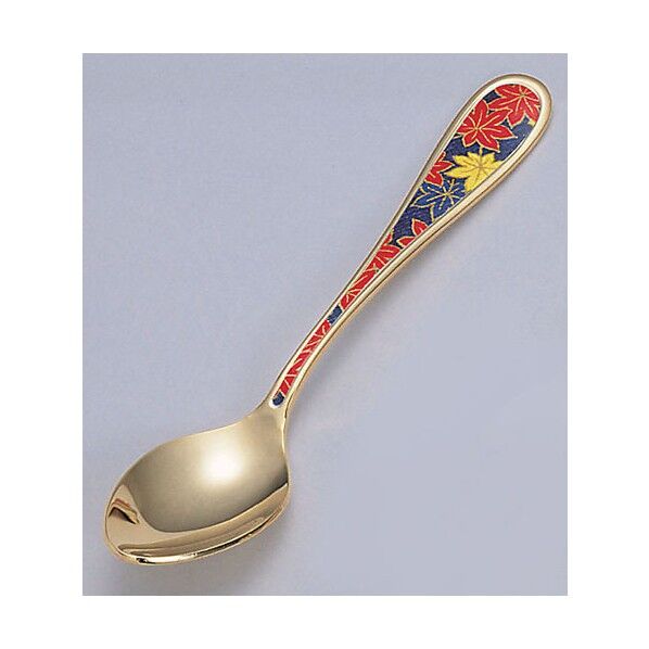 SA18－10四季〈紅葉〉ティースプーン(金仕上げ) OSK17 1個